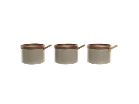 Pojemnik na Cukier DKD Home Decor Brązowy Beżowy Drewno kauczukowe 29 x 10 x 7 cm