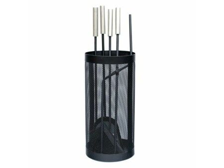 Przybory kominkowe DKD Home Decor Czarny Stal nierdzewna Stal 11 x 2 x 51 cm (4 Części)