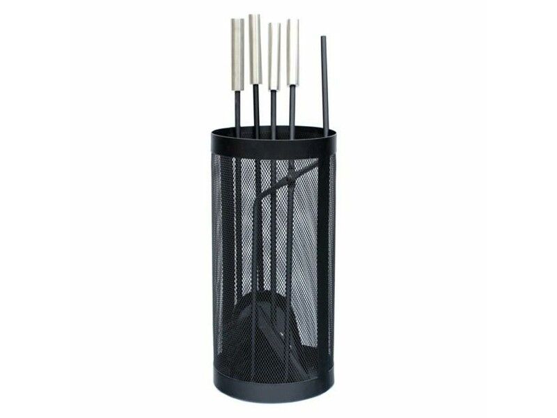 Przybory kominkowe DKD Home Decor Czarny Stal nierdzewna Stal 11 x 2 x 51 cm (4 Części)