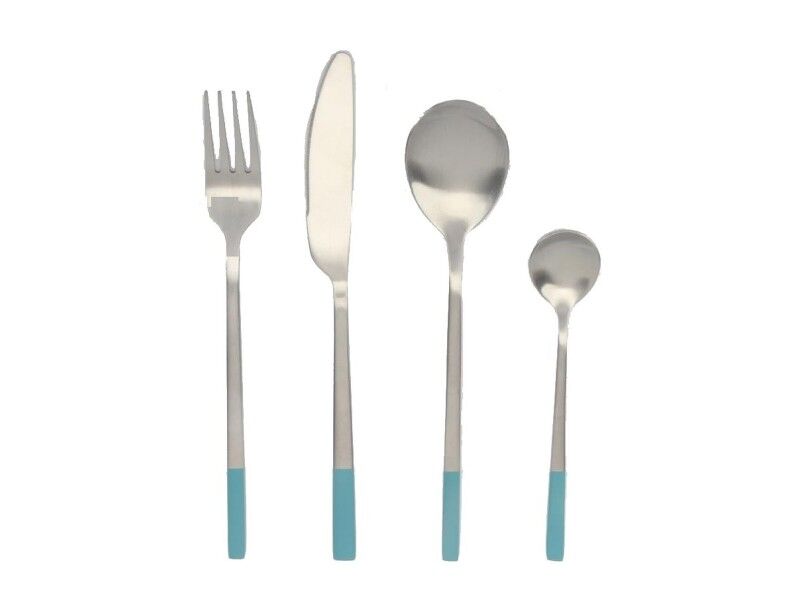 Zastawa stołowa DKD Home Decor Niebieski Srebrzysty Stal nierdzewna 16 Części