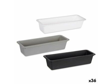 Organizer na Sztućce Kinvara CN18819 Biały Czarny Guma naturalna polipropylen 8,5 x 5 x 24 cm (36 Sztuk)