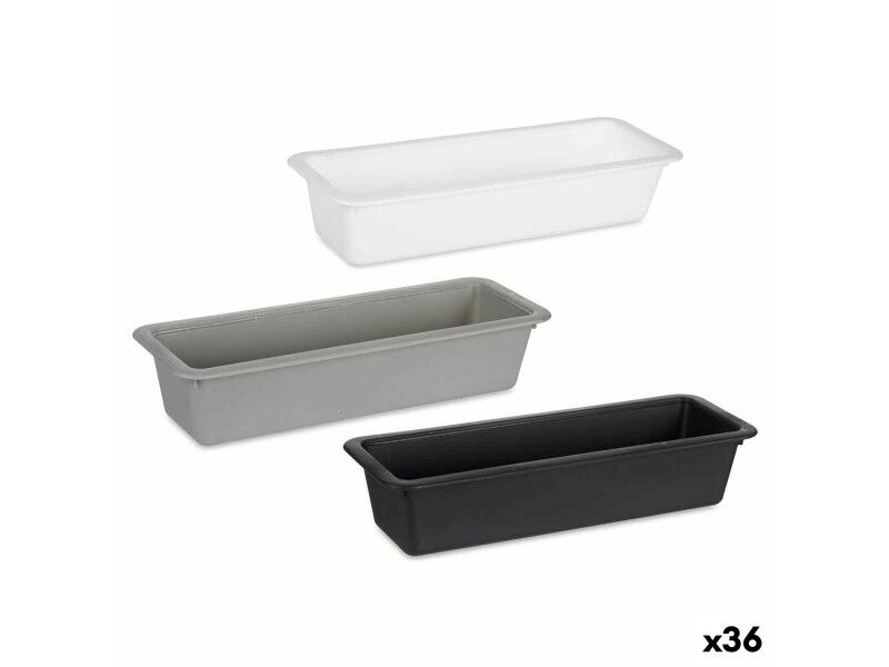Organizer na Sztućce Kinvara CN18819 Biały Czarny Guma naturalna polipropylen 8,5 x 5 x 24 cm (36 Sztuk)