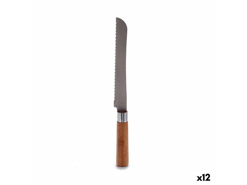 Nóż zębaty Kinvara KT116042B Bambus Stal nierdzewna 2,8 x 2,5 x 32 cm (12 Sztuk)