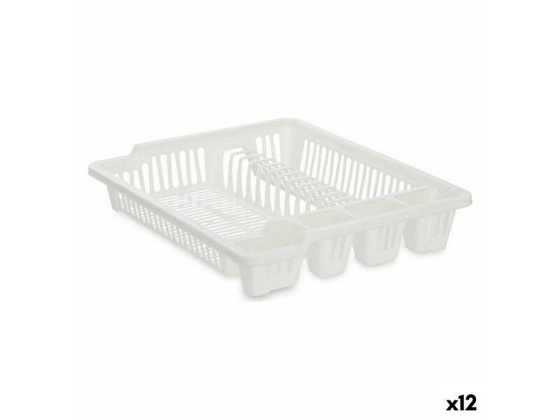 Ociekacz do Naczyń Kinvara 2601405-2 Biały 46 x 8 x 37,5 cm (12 Sztuk)