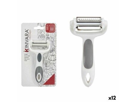 Obieraczka Kinvara CK51327 Biały Szary Stal nierdzewna polipropylen TPR 12 x 3 x 22 cm 3 w 1 (12 Sztuk)
