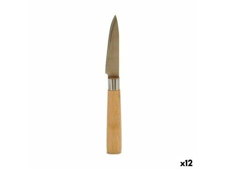 Nóż Obierak Kinvara KT116042E Brązowy Srebrzysty Bambus Stal nierdzewna 22 x 19,5 x 2 cm (12 Sztuk)