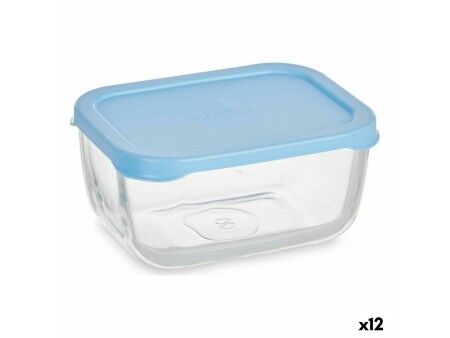 Pojemnik na Lunch Pasabahce Snow Niebieski Przezroczysty Szkło Polietylen 420 ml 12,5 x 6 x 9,5 cm (12 Sztuk)