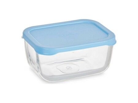 Pojemnik na Lunch Pasabahce Snow Niebieski Przezroczysty Szkło Polietylen 420 ml 12,5 x 6 x 9,5 cm (12 Sztuk)