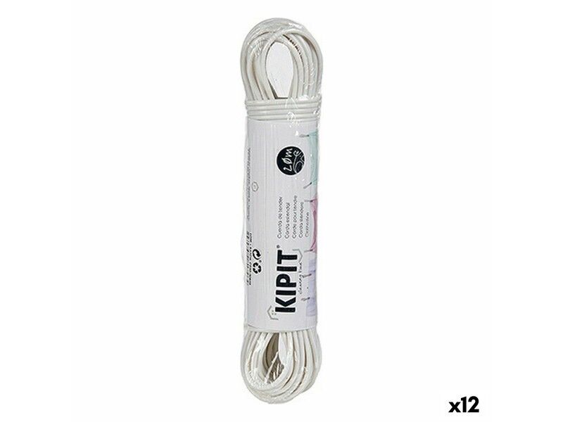 Linka do Prania Kipit HH023B(S/C) Biały PVC 20 m (12 Sztuk)