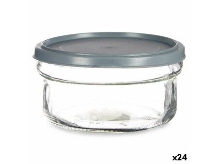 Okrągłe pudełko na lunch z pokrywką Vivalto 249-3 Szary Plastikowy 415 ml 12 x 6 x 12 cm (24 Sztuk)