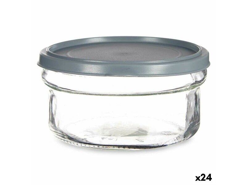 Okrągłe pudełko na lunch z pokrywką Vivalto 249-3 Szary Plastikowy 415 ml 12 x 6 x 12 cm (24 Sztuk)