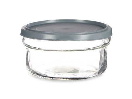 Okrągłe pudełko na lunch z pokrywką Vivalto 249-3 Szary Plastikowy 415 ml 12 x 6 x 12 cm (24 Sztuk)