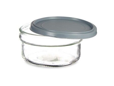 Okrągłe pudełko na lunch z pokrywką Vivalto 249-3 Szary Plastikowy 415 ml 12 x 6 x 12 cm (24 Sztuk)