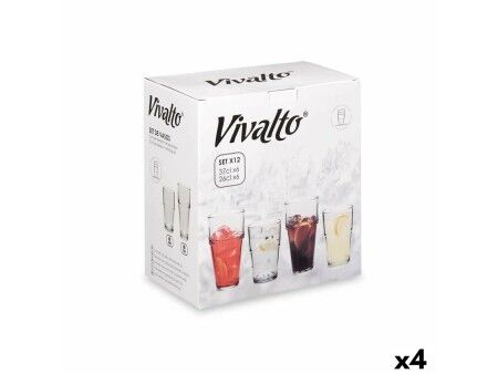Zestaw kieliszków Vivalto S12176/BHA Przezroczysty Szkło 260 ml 370 ml (4 Sztuk)