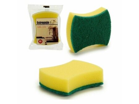 Zmywak Kuchenny Żółty Kolor Zielony Włókno syntetyczne 10 x 3 x 7,5 cm (96 Sztuk)