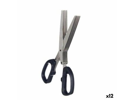 Nożyczki kuchenne Kinvara KT11-5661D Czarny Srebrzysty Metal 7 x 18,5 x 1,7 cm (12 Sztuk)
