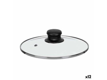 Pokrywna na Garnek Kinvara CN-SW1304-20CM Przezroczysty Srebrzysty Szkło 20 cm (12 Sztuk)