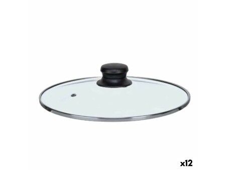 Pokrywna na Garnek Kinvara CN-SW1304-22CM Przezroczysty Srebrzysty Szkło 22 cm (12 Sztuk)