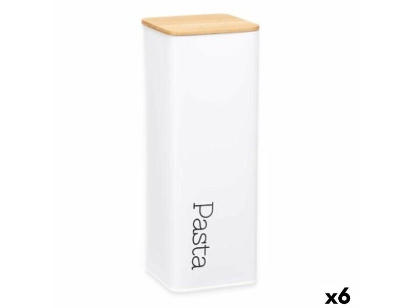 Puszka Kinvara W7081-4 Biały Metal 8 x 26,5 x 8 cm Pasta (6 Sztuk)