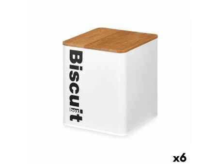Pudełko na ciastka i bułeczki Kinvara W5003BM Biały Metal 13,7 x 16,5 x 14 cm (6 Sztuk)