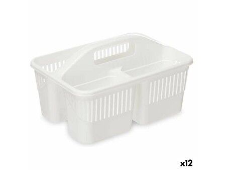 Organizer Oczyszcza Biały Plastikowy 31,3 x 18 x 22 cm (12 Sztuk)