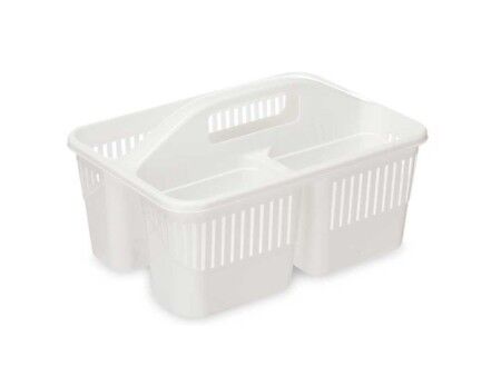 Organizer Oczyszcza Biały Plastikowy 31,3 x 18 x 22 cm (12 Sztuk)