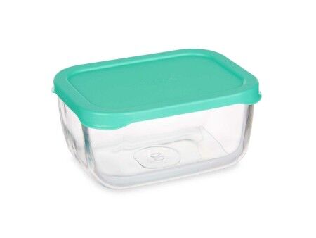 Pojemnik na Lunch Pasabahce SNOW BOX Kolor Zielony Przezroczysty Szkło Polietylen 420 ml 12,5 x 6 x 9,5 cm (12 Sztuk)