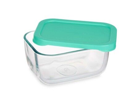 Pojemnik na Lunch Pasabahce SNOW BOX Kolor Zielony Przezroczysty Szkło Polietylen 420 ml 12,5 x 6 x 9,5 cm (12 Sztuk)