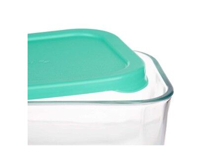 Pojemnik na Lunch Pasabahce SNOW BOX Kolor Zielony Przezroczysty Szkło Polietylen 420 ml 12,5 x 6 x 9,5 cm (12 Sztuk)