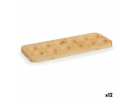 Podstawka do jajka Kinvara CN-KT200062-1B Brązowy Bambus 40 x 3,4 x 40 cm (12 Sztuk)