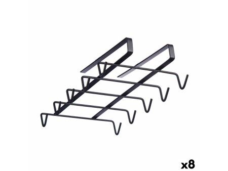 Wieszak na kubki Kinvara W3924P-1 PDQ Czarny Żelazo 16 x 7 x 28,5 cm (8 Sztuk)