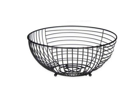 Miska na Owoce Kinvara W7728-1P Czarny Metal 28 x 12 x 28 cm (6 Sztuk)