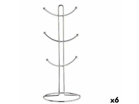 Wieszak na kubki Kinvara W3154-1 Srebrzysty Metal 16 x 39 x 16 cm (6 Sztuk)