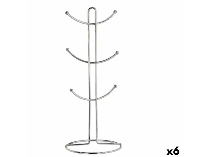 Wieszak na kubki Kinvara W3154-1 Srebrzysty Metal 16 x 39 x 16 cm (6 Sztuk)
