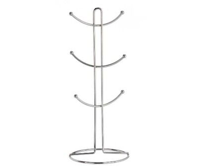Wieszak na kubki Kinvara W3154-1 Srebrzysty Metal 16 x 39 x 16 cm (6 Sztuk)