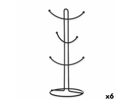 Wieszak na kubki Kinvara CN-W3154-1P Czarny Metal 16 x 39 x 16 cm (6 Sztuk)