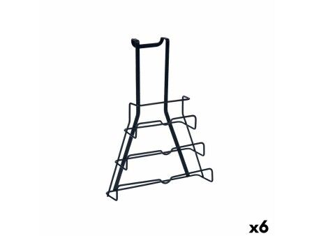 Podstawka na Przybory Kuchenne Kinvara W7134 Czarny Żelazo 27 x 37 x 9 cm Pokrywka do Patelni (6 Sztuk)