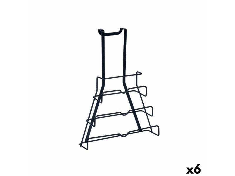 Podstawka na Przybory Kuchenne Kinvara W7134 Czarny Żelazo 27 x 37 x 9 cm Pokrywka do Patelni (6 Sztuk)
