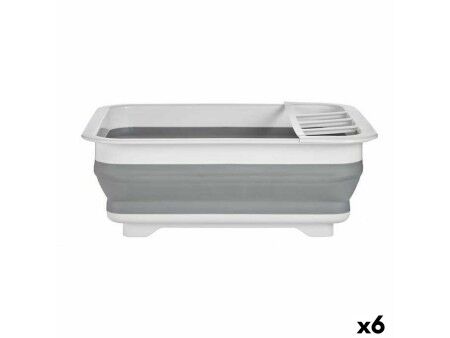Składany Ociekacz Kuchenny Biały Szary polipropylen TPR 37,9 x 29,3 x 12 cm (6 Sztuk)