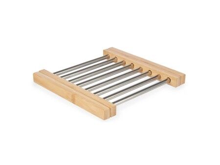 Podkładki na stół Kinvara 90951 Srebrzysty Metal Bambus 36,4 x 2,2 x 21,3 cm (6 Sztuk)