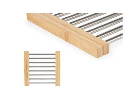 Podkładki na stół Kinvara 90951 Srebrzysty Metal Bambus 36,4 x 2,2 x 21,3 cm (6 Sztuk)