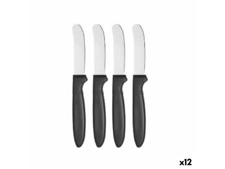 Zestaw noży Kinvara CN-KT172244E Czarny Srebrzysty Stal nierdzewna Plastikowy 17 cm (12 Sztuk)