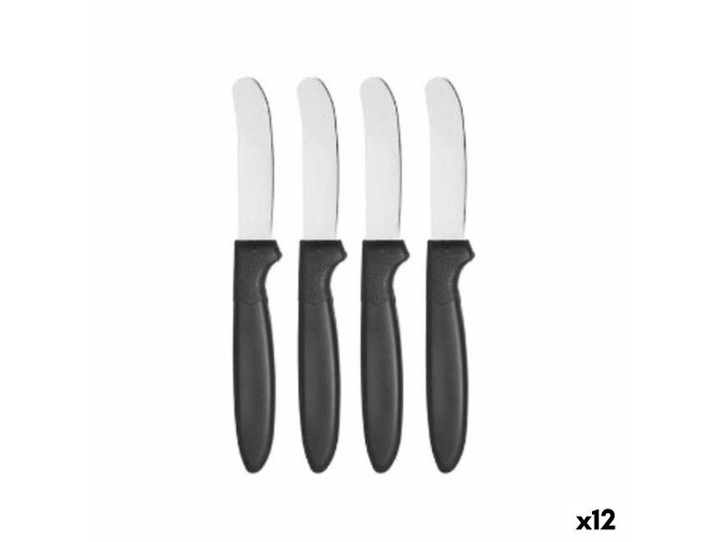Zestaw noży Kinvara CN-KT172244E Czarny Srebrzysty Stal nierdzewna Plastikowy 17 cm (12 Sztuk)