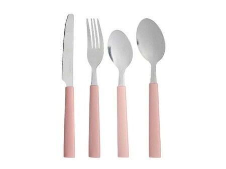 Zestaw sztućców Kinvara KT166096-1C-P Różowy Srebrzysty Stal nierdzewna Plastikowy (6 Sztuk)