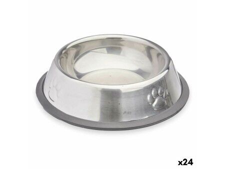 Karmnik dla psów Mascow 312 Szary Srebrzysty Gumowy Metal 15 x 4 x 15 cm (24 Sztuk)