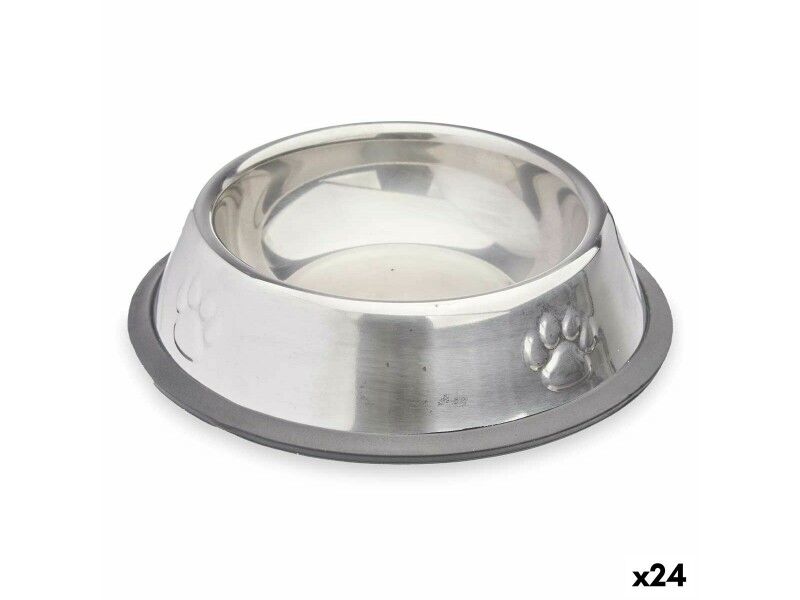 Karmnik dla psów Mascow 312 Szary Srebrzysty Gumowy Metal 15 x 4 x 15 cm (24 Sztuk)