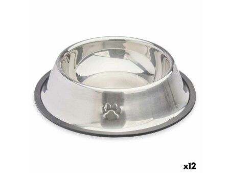 Karmnik dla psów Mascow 310 Szary Srebrzysty Gumowy Metal 22 x 6 x 22 cm (12 Sztuk)