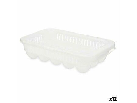 Podstawka do jajka Kinvara 02 1067 Biały Przezroczysty Plastikowy 17,5 x 7 x 28,5 cm (12 Sztuk)