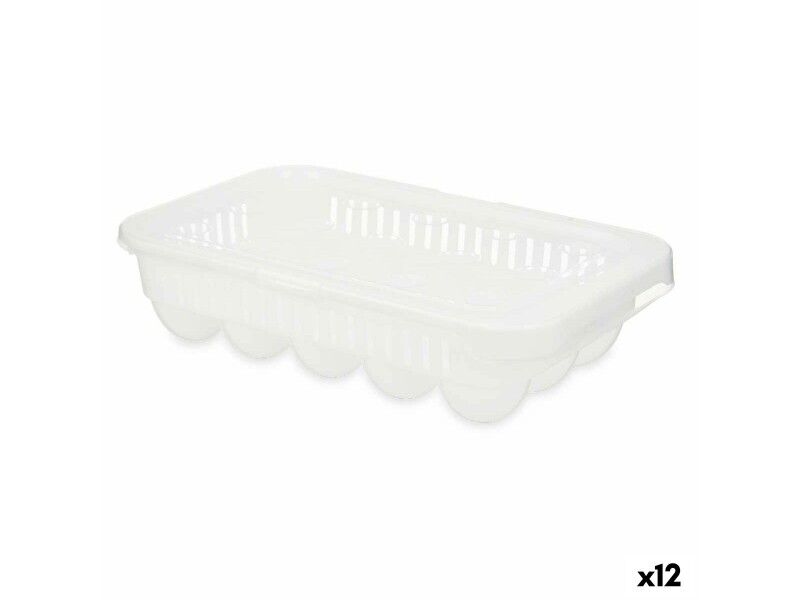 Podstawka do jajka Kinvara 02 1067 Biały Przezroczysty Plastikowy 17,5 x 7 x 28,5 cm (12 Sztuk)