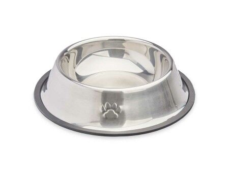 Karmnik dla psów Mascow 310 Szary Srebrzysty Gumowy Metal 22 x 6 x 22 cm (12 Sztuk)